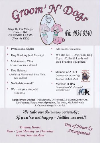 Dog Cat Clipping Washing Grooming Maitland NSW Internet Find